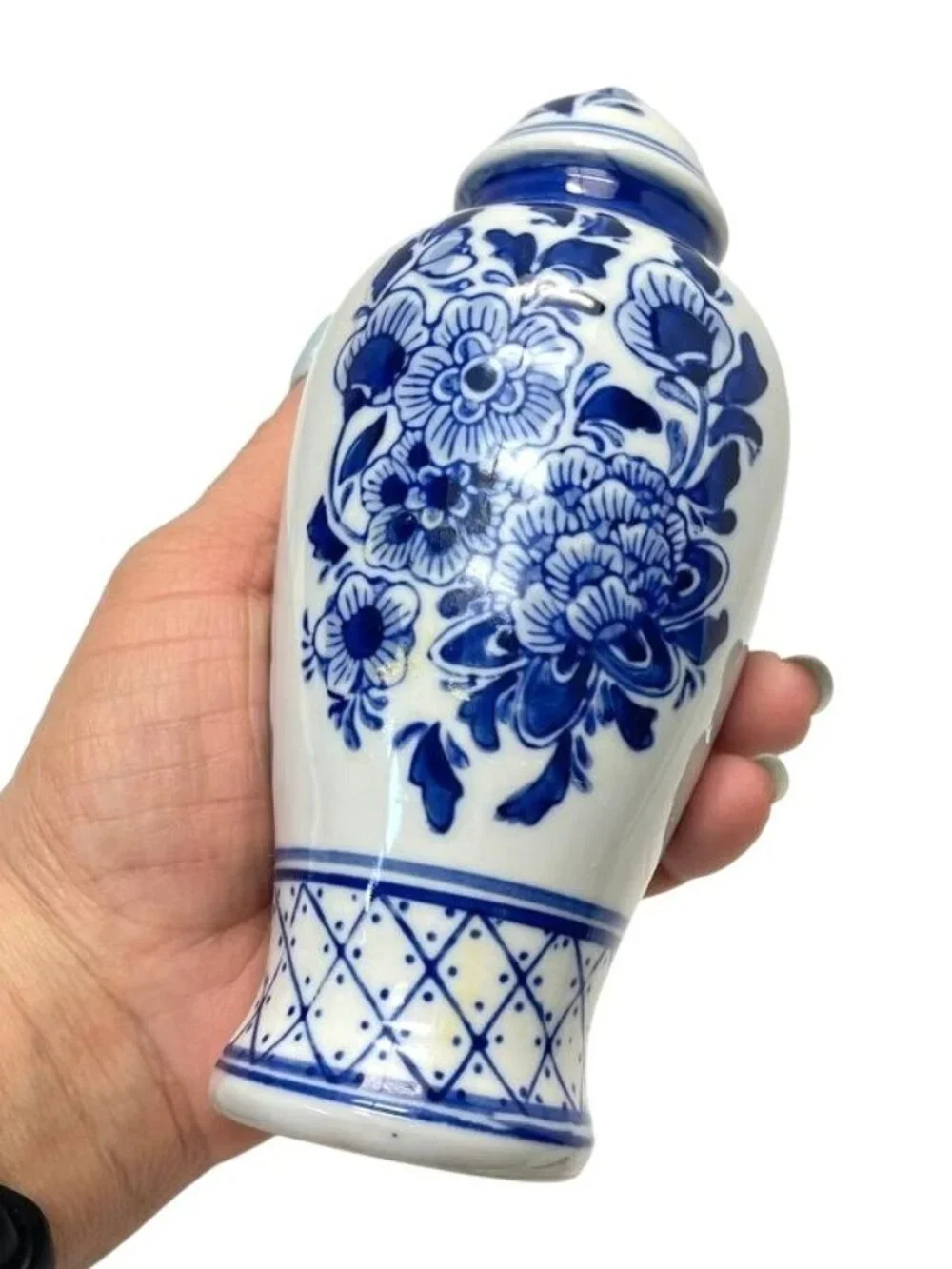 Vintage Blue White Delft Style Salt Pepper Shaker With Stopper - Picture 5 of 5